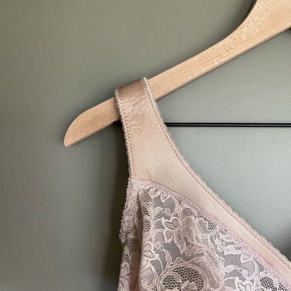 Glamorise Magic Lift Full Figure Wireless Support Bra Blush Sz 36J Nude Tan Lace - Picture 6 of 16